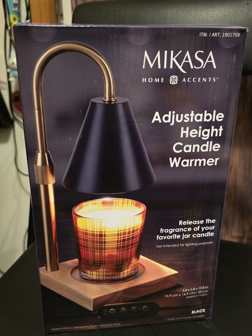 Mikasa Adjustable Height Candle Warmer - Black